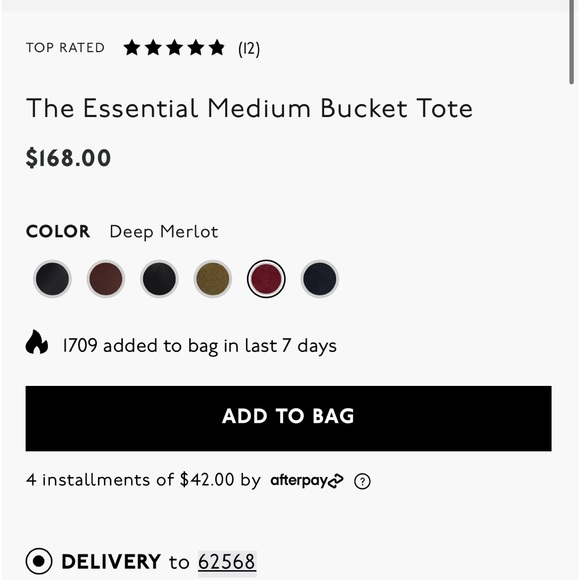NWT The Essential Medium Bucket Tote - Merlot - Picture 5 of 9